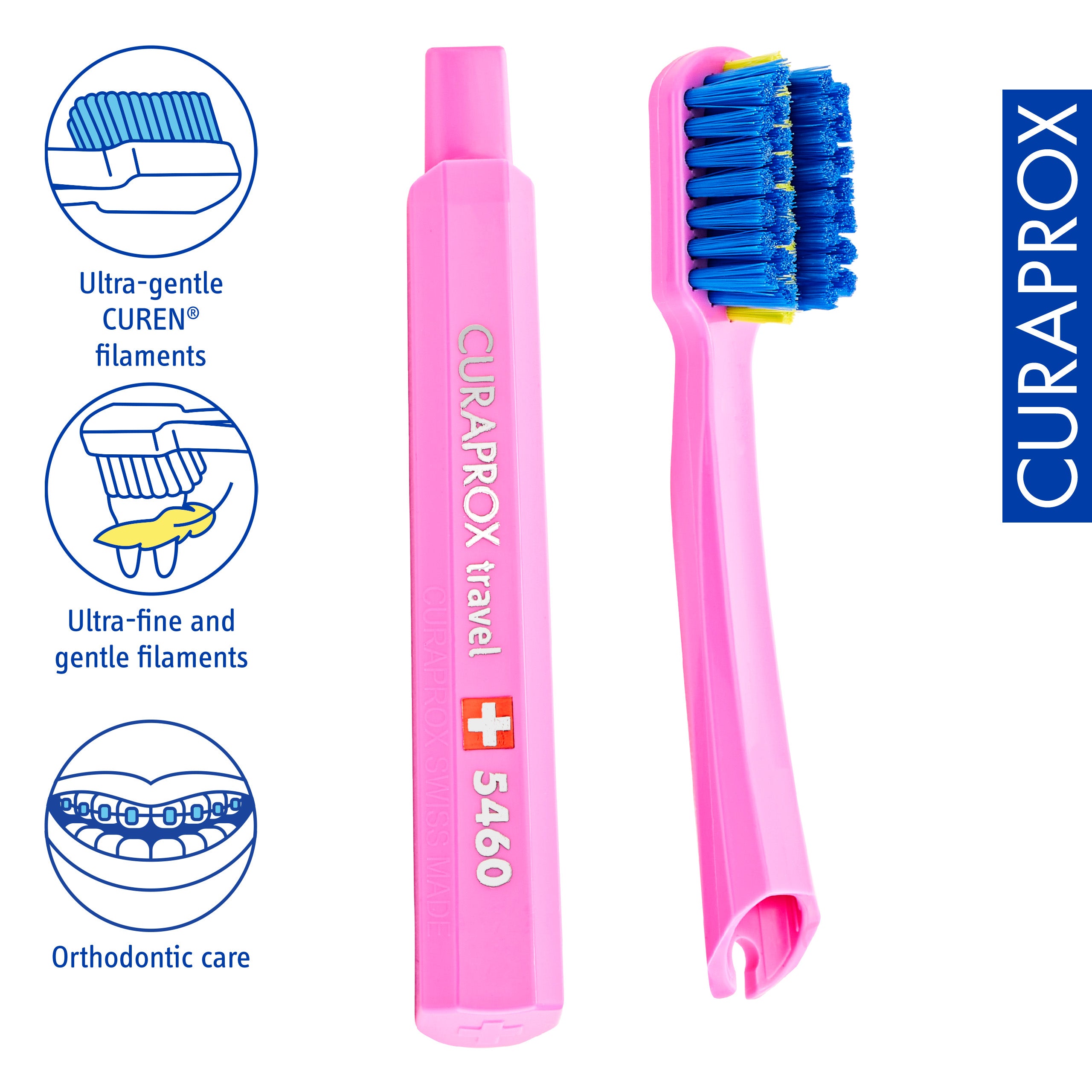 Ortho Travel Set spare brush head. Pink. 2 pcs - Image 3