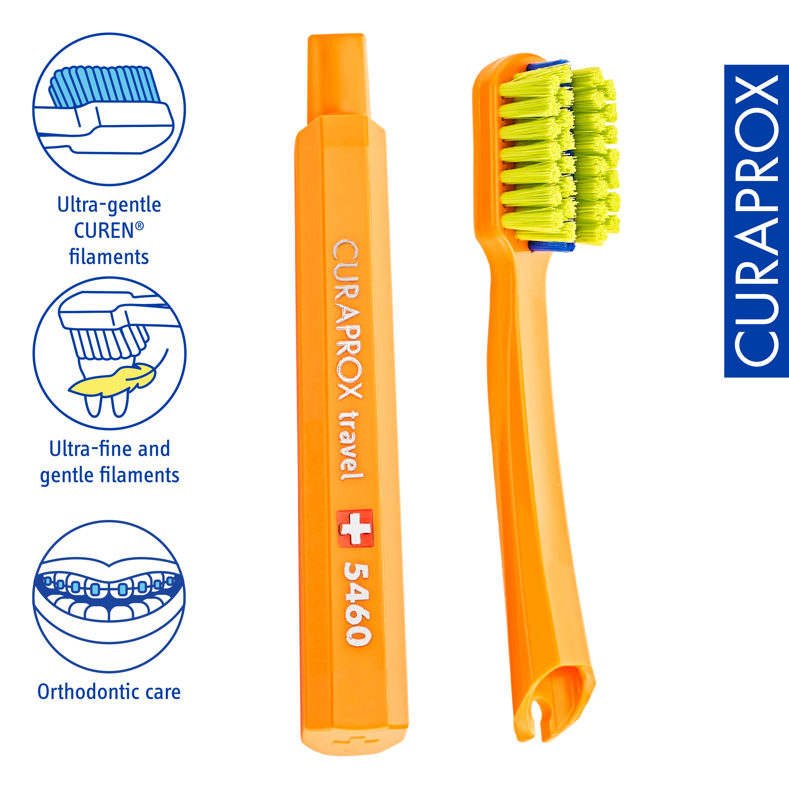 Ortho Travel Set spare brush head. Orange. 2 pcs - Image 3